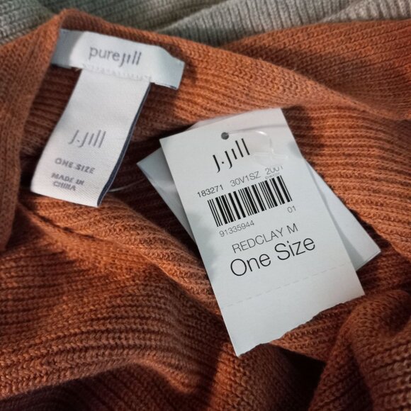 Purejill J Jill One Size Poncho Ombré Knit Cape Soft Gradient Cozy Chic Layering - Picture 9 of 10